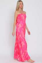 Load image into Gallery viewer, 4984-TUBE TIE BACK CHEST ELASTIC BACK WAISTED JUMPSUIT-FUCSHIA
