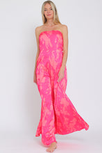 Load image into Gallery viewer, 4984-TUBE TIE BACK CHEST ELASTIC BACK WAISTED JUMPSUIT-FUCSHIA
