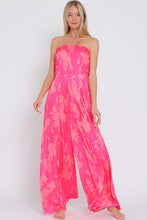 Load image into Gallery viewer, 4984-TUBE TIE BACK CHEST ELASTIC BACK WAISTED JUMPSUIT-FUCSHIA
