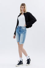 Load image into Gallery viewer, 5077-VERVET High Rise Cuffed Raw Hem Bermuda Shorts
