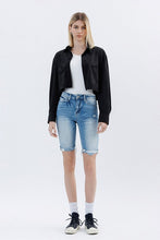 Load image into Gallery viewer, 5077-VERVET High Rise Cuffed Raw Hem Bermuda Shorts
