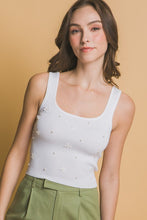 Load image into Gallery viewer, 5157-Rhinestone Embellished Knit Top-WHITE
