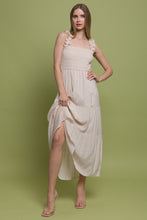 Load image into Gallery viewer, 5161-Smocked Bodice Maxi Dress-NATURAL
