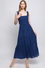 Load image into Gallery viewer, 5162-Smocked Bodice Maxi Dress-NAVY
