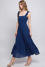 Load image into Gallery viewer, 5162-Smocked Bodice Maxi Dress-NAVY
