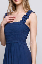 Load image into Gallery viewer, 5162-Smocked Bodice Maxi Dress-NAVY
