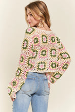 Load image into Gallery viewer, 4652-Multicolor Crochet Crop Top-NATURAL

