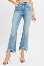 Load image into Gallery viewer, 6093-RISEN- High Rise Crop Bootcut Fray Hem Jeans
