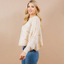 Load image into Gallery viewer, 5792-Openwork Loose Knit Batwing Sweater-IVORY
