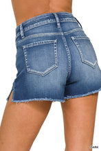 Load image into Gallery viewer, 5919-Raw Frayed Hem Cutoff Side Slit Denim Shorts
