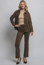 Load image into Gallery viewer, 5615-Faux Suede Flare Pants-CHOCO BROWN
