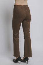 Load image into Gallery viewer, 5615-Faux Suede Flare Pants-CHOCO BROWN
