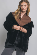 Load image into Gallery viewer, 5416-Long Sleeve Faux Fur Coat-BLACK

