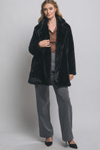 Load image into Gallery viewer, 5416-Long Sleeve Faux Fur Coat-BLACK
