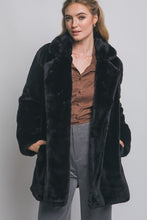 Load image into Gallery viewer, 5416-Long Sleeve Faux Fur Coat-BLACK

