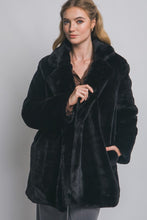 Load image into Gallery viewer, 5416-Long Sleeve Faux Fur Coat-BLACK
