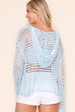 Load image into Gallery viewer, 6134- Crochet Flag Hoodie Beach Cover Up Mesh Top (

