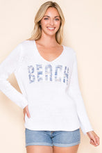 Load image into Gallery viewer, 5266-MULTICOLOR LETTER BEACH SAYING SWEATER-WHITE
