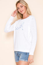 Load image into Gallery viewer, 5268-MULTICOLOR LETTER BEACH SAYING SWEATER-WHITE
