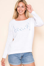 Load image into Gallery viewer, 5268-MULTICOLOR LETTER BEACH SAYING SWEATER-WHITE
