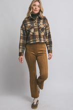 Load image into Gallery viewer, 5414-Button-down Short Plaid Shacket-BROWN
