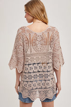 Load image into Gallery viewer, 6350- Sheer Crochet Top with No Lining-LATTE
