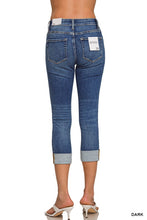 Load image into Gallery viewer, 5941-Cuffed Skinny Cropped Denim-DARK
