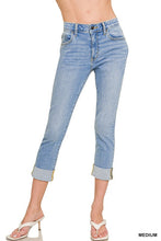 Load image into Gallery viewer, 5942-Cuffed Skinny Cropped Denim-LIGHT
