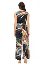 Load image into Gallery viewer, 5183-Surplice Wide Leg Jumpsuit With Belt-ABSTRACT
