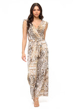 Load image into Gallery viewer, 5182-Surplice Wide Leg Jumpsuit With Belt-animal print
