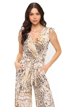 Load image into Gallery viewer, 5182-Surplice Wide Leg Jumpsuit With Belt-animal print
