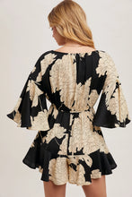 Load image into Gallery viewer, 5091-Floral Print Off the Shoulder Bell Sleeved Romper
