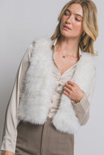 Load image into Gallery viewer, 5577-V-neckline Faux Fur Vest-IVORY
