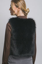 Load image into Gallery viewer, 5576-V-neckline Faux Fur Vest-BLACK
