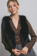 Load image into Gallery viewer, 5576-V-neckline Faux Fur Vest-BLACK
