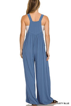 Load image into Gallery viewer, 5364-Woven Rayon Crepe Overalls-DUSTY BLUE
