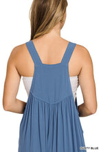Load image into Gallery viewer, 5364-Woven Rayon Crepe Overalls-DUSTY BLUE
