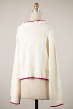 Load image into Gallery viewer, 5358-Dragonfly Sweater Top With Color Trim
