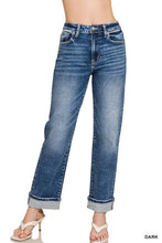 Load image into Gallery viewer, 5924- ZENANA Cuffed Straight Denim
