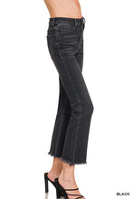 Load image into Gallery viewer, 5450- ZENANA High Rise Straight Raw Hem Cropped Denim Pants-BLACK
