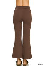 Load image into Gallery viewer, 5565-Ponte Elastic Waistband Pintuck Pants-BROWN
