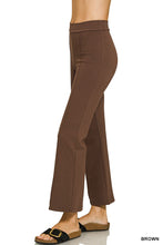 Load image into Gallery viewer, 5565-Ponte Elastic Waistband Pintuck Pants-BROWN
