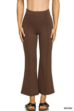 Load image into Gallery viewer, 5565-Ponte Elastic Waistband Pintuck Pants-BROWN
