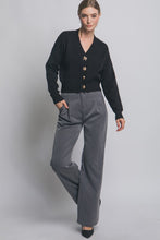 Load image into Gallery viewer, 5616-Elegant Metal Button Up Cardigan-BLACK

