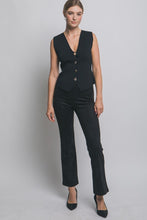 Load image into Gallery viewer, 5617-Button-front Knit Vest-BLACK
