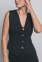Load image into Gallery viewer, 5617-Button-front Knit Vest-BLACK
