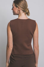 Load image into Gallery viewer, 5618-Button-front Knit Vest-MOCHA
