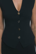 Load image into Gallery viewer, 5617-Button-front Knit Vest-BLACK

