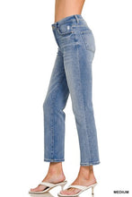 Load image into Gallery viewer, 6099- ZENANA- Medium Washed Cropped Straight Leg Denim
