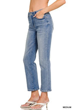 Load image into Gallery viewer, 6099- ZENANA- Medium Washed Cropped Straight Leg Denim
